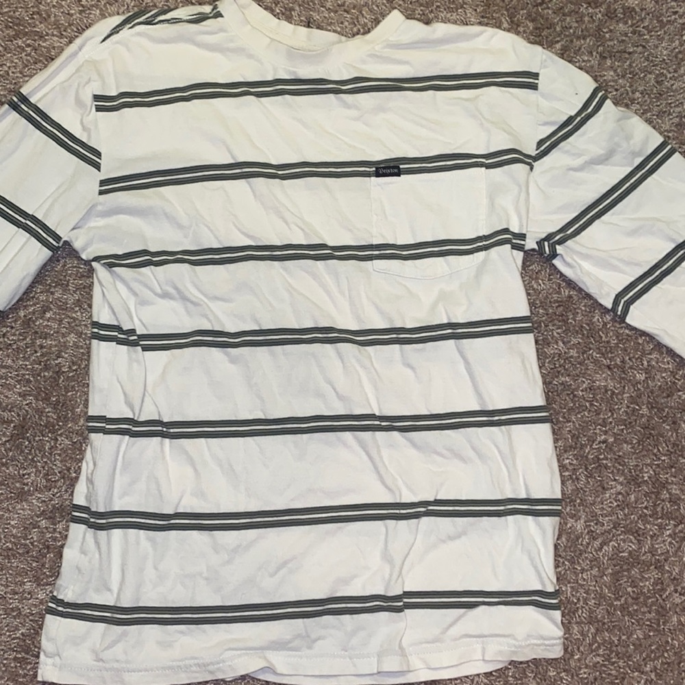 Brixton long sleeve white and green t shirt